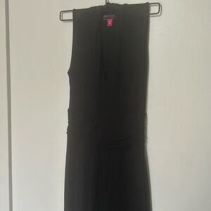 Black sleeveless fitted v neck